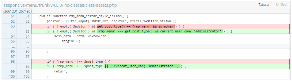 Responsive Menu vulnerability 
