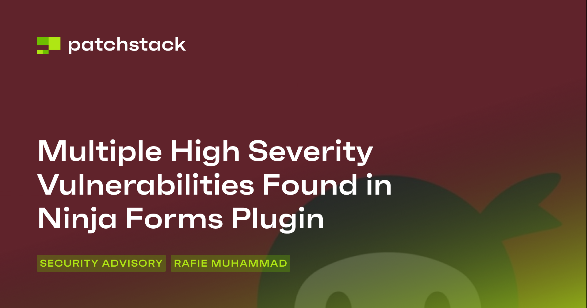Multiple Vulnerabilities in Ninja Forms Plugin - Patchstack