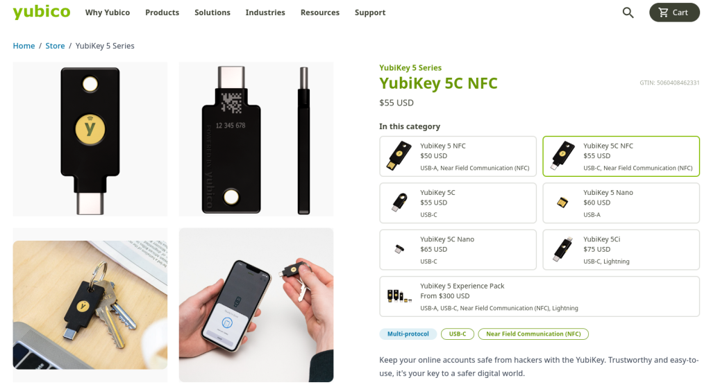 Yubikey dashboard