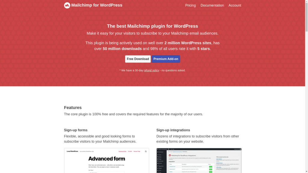 Mailchimp WordPress plugin