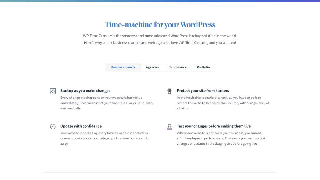 WP Time Capsule backups
