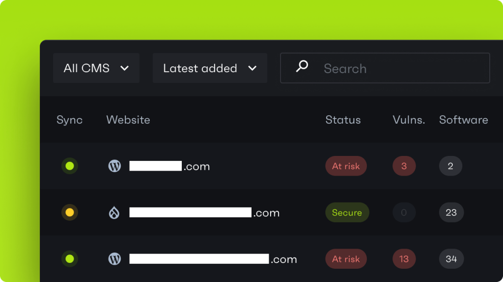 Patchstack dashboard for web hosts