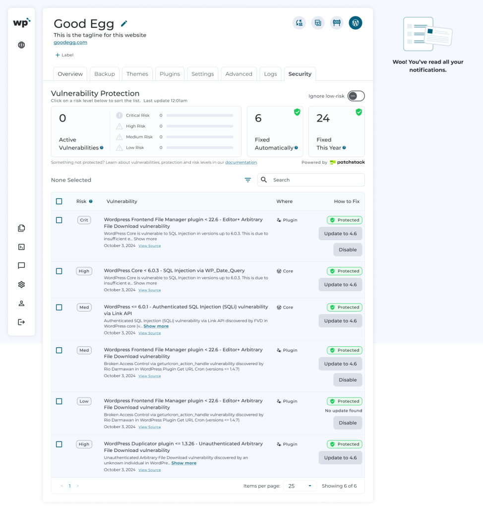How WP Squared integrated Patchstack's real-time protection