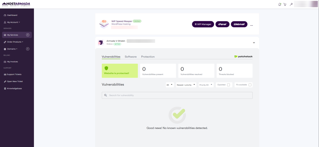HostArmada's Patchstack integration