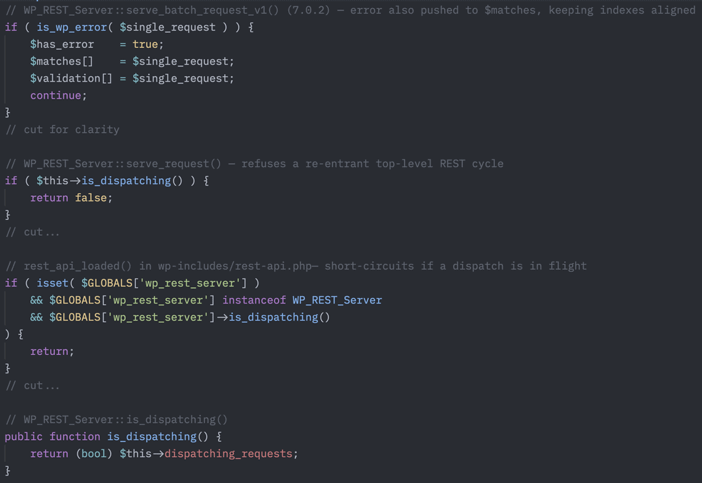 A series of patched functions showing the fixes in 7.0.2